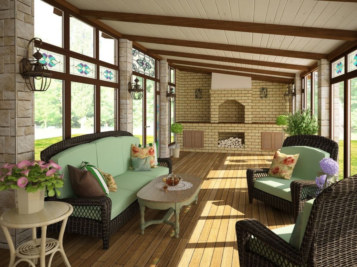 Дизайн веранды на даче