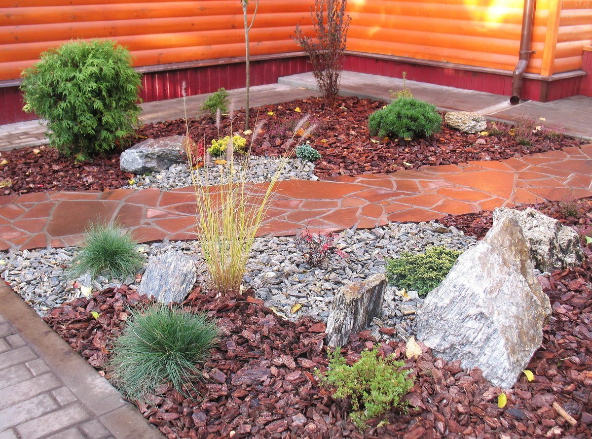 Декоративная щепа в ландшафтном дизайне